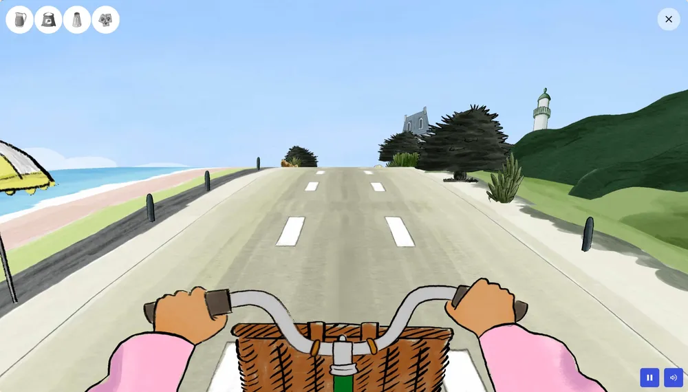 Captura de pantalla del videojuego Baguette Sprint de Google Arts & Culture