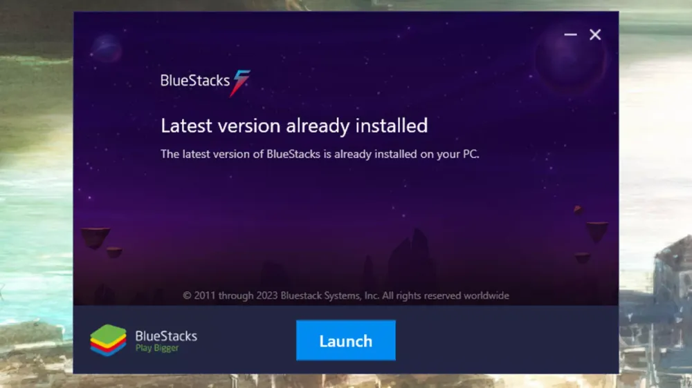 Configuración de Windows incompatible en BlueStacks