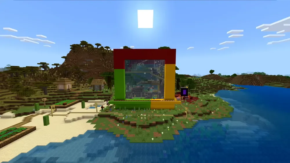 Captura de pantalla del contenido promocional de Minecraft para los Chromebooks.