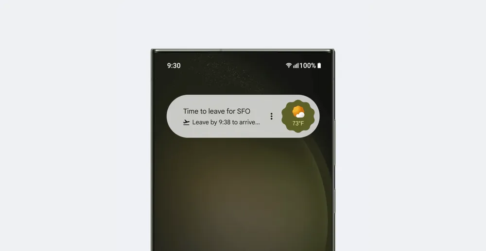 Nuevo aspecto de At a Glance en Android.