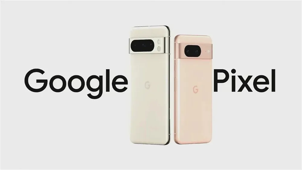 Google pixel 8 y el 8 pro en color blanco y rosa