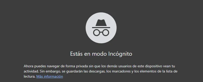 Modo incógnito de Chrome