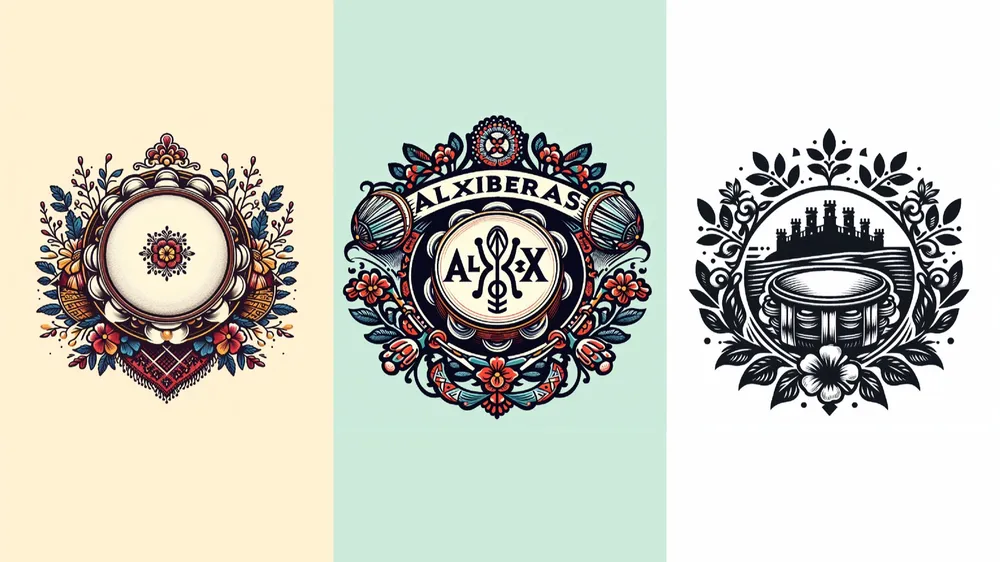 Ejemplos de resultado para un logo para un grupo de música tradicional.