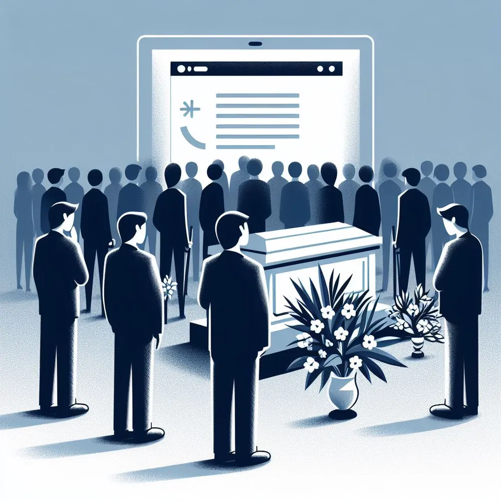 Ilustración representando el cierre de Taringa!