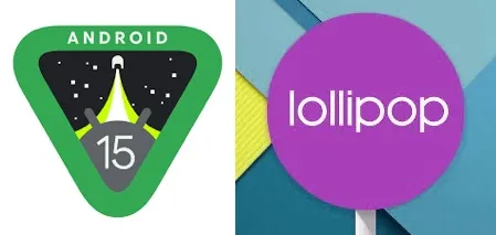 Android 15 vs Android 5 Lollipop