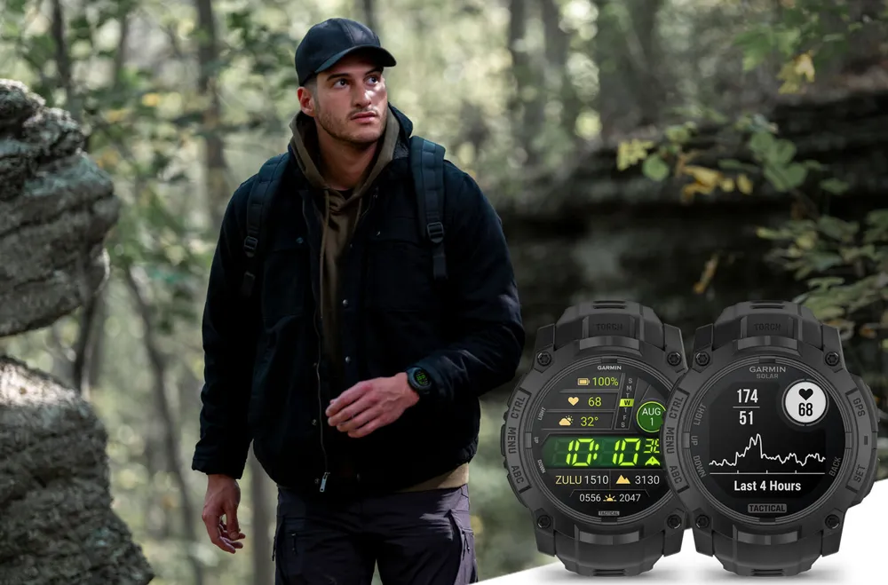Imagen promocional del nuevo smartwatch Garmin Instinct 3 – Tactical Edition