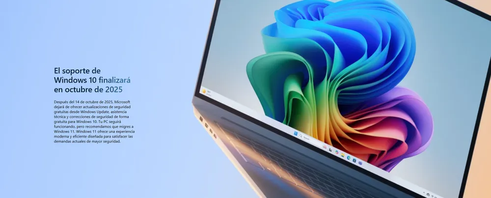 Captura de pantalla de la web de Windows