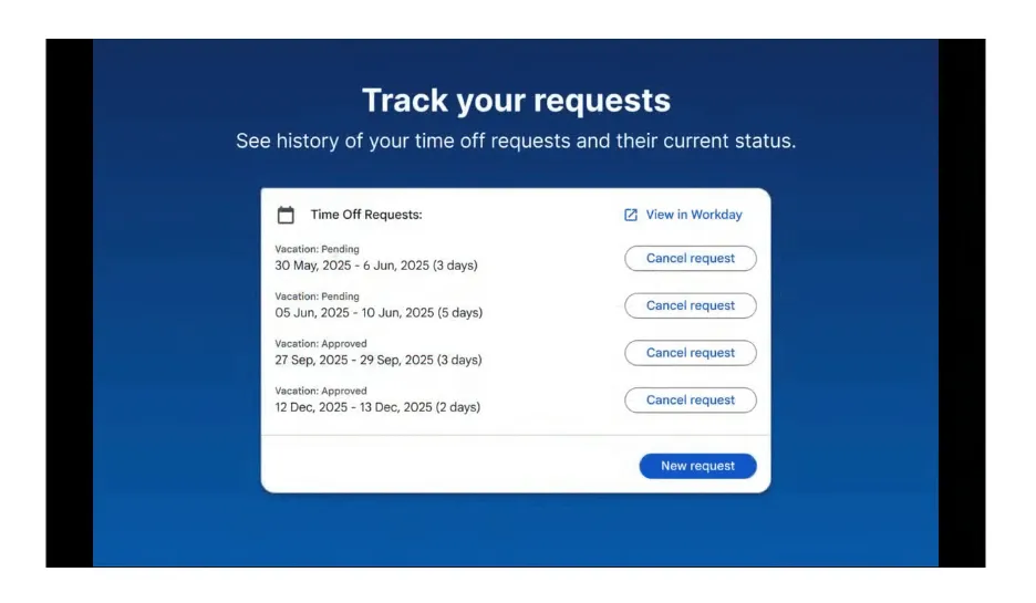 nueva app de Workday para Google Chat
