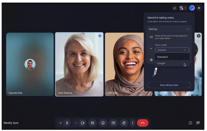 Una reunión en Google Meet