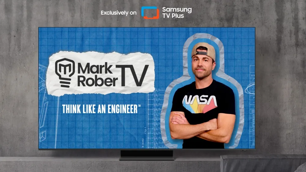 Imagen promocional del nuevo canal de Mark Rober en Samsung TV Plus
