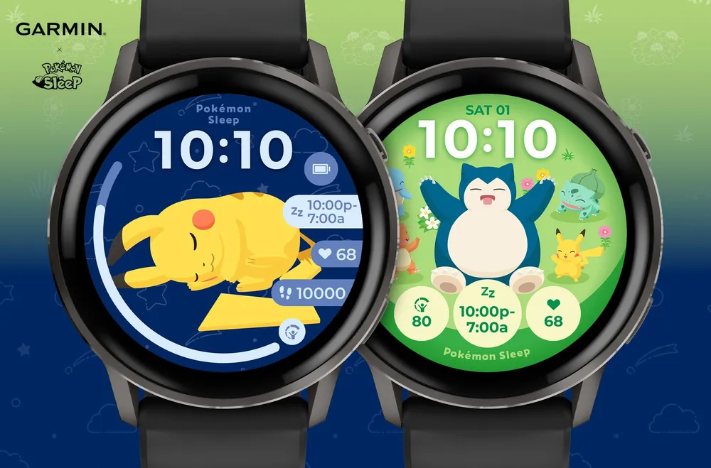 Imagen promocional de las nuevas esferas de reloj Pokémon Sleep para los dispositivos Garmin