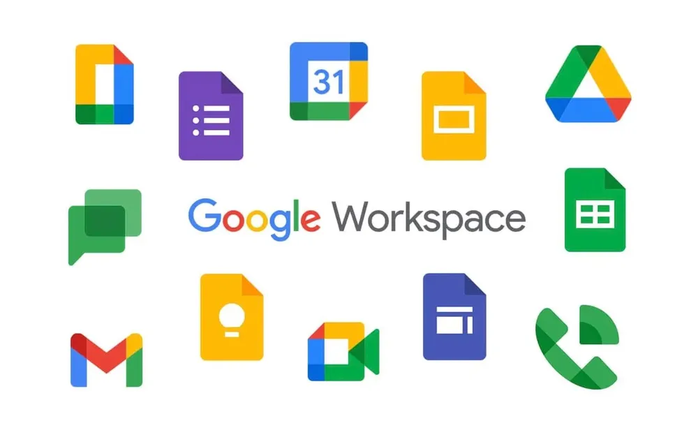Diferentes logos del ecosistema de Google Workspace
