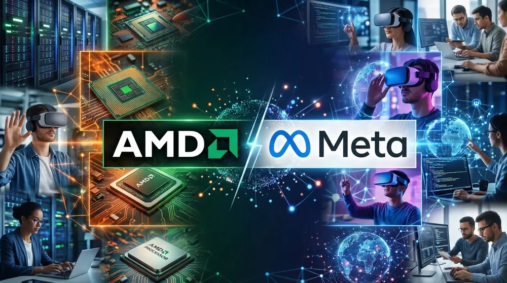 Logo de AMD y META